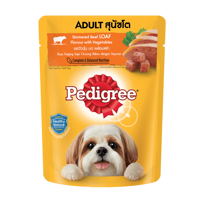 Thức ăn cho chó lớn dạng sốt Pedigree – Vị bò hầm và rau củ túi 130g