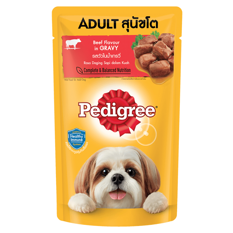 Thức ăn cho chó lớn dạng sốt Pedigree – Vị bò nấu sốt túi 130g 