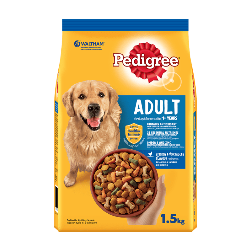 Thức ăn cho chó lớn dạng hạt khô Pedigree - Vị gà và rau củ 1.5kg