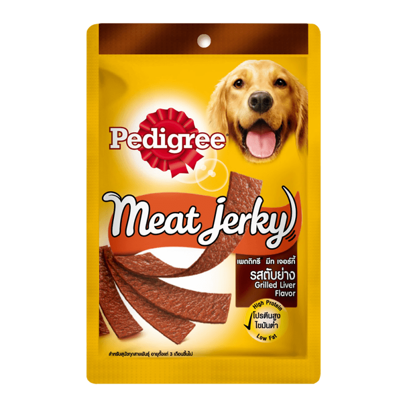 Thức ăn vặt bổ sung cho chó Pedigree Meat Jerky - Vị gan nướng dạng thanh 80g