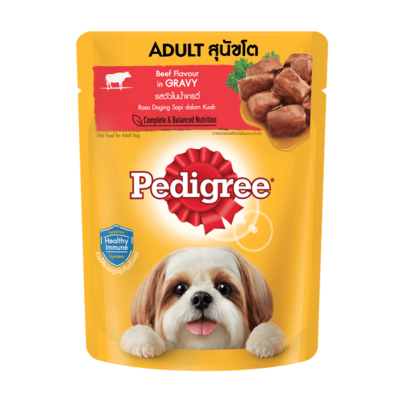 Thức ăn cho chó lớn dạng sốt Pedigree – Vị bò nấu sốt túi 130g 