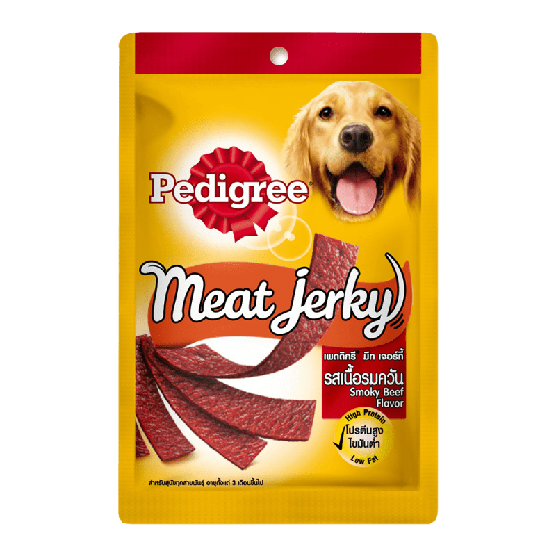 Thức ăn vặt bổ sung cho chó Pedigree Meat Jerky - Vị bò xông khói dạng thanh 80g