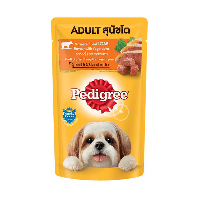 Thức ăn cho chó lớn dạng sốt Pedigree – Vị bò hầm và rau củ túi 130g