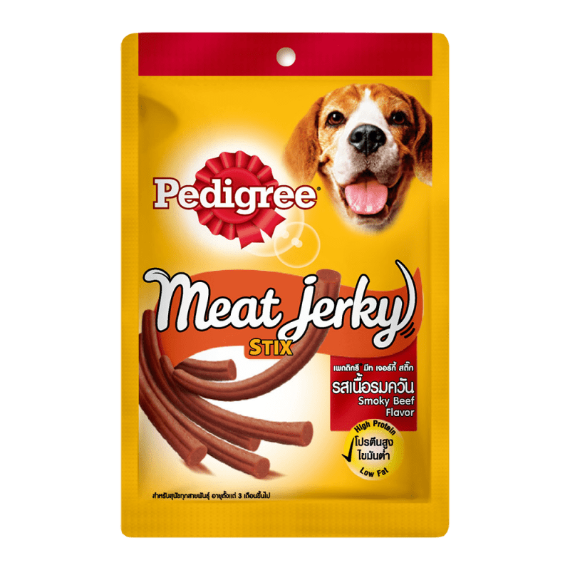 Thức ăn vặt bổ sung cho chó Pedigree Meat Jerky - Vị bò xông khói dạng que 60g